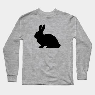 Bunny Rabbit Pattern in Black and Grey Long Sleeve T-Shirt